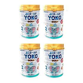 BỘ 4 LON SỮA BỘT GOLD YOKO 2 VINAMILK 850G DÀNH CHO BÉ TỪ 1 - 2 Tuổi