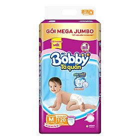 Tã Quần Bobby Gói Mega Jumbo M120 (120 Miếng)