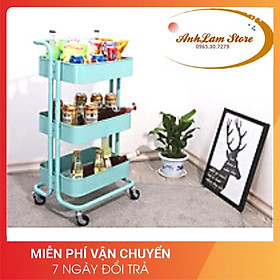 Kệ Đa Năng 3 Tầng Có Bánh Xe, Kệ Để Đồ Bỉm Sữa, Xe Đẩy Spa - Anhlam Store