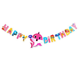 Dây chữ Happy Birthday trang trí sinh nhật Baby Shark