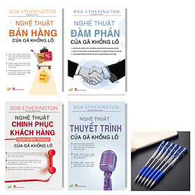 Hình ảnh sách Combo bộ sách chiến lược kinh doanh của gã khổng lồ (Nghệ Thuật Bán Hàng + Nghệ Thuật Chinh Phục Khách Hàng Qua Điện Thoại+Nghệ Thuật Thuyết Trình+Nghệ Thuật Đàm Phán) tặng kèm bút bi