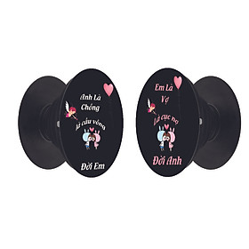 Combo 2 giá đỡ điện thoại - Popsocket cặp đôi Anh và Em cute - dễ thương