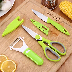 Bộ dụng cụ nhà bếp cao cấp Junsu dao - kéo - nạo, chế biến ăn dặm cho bé