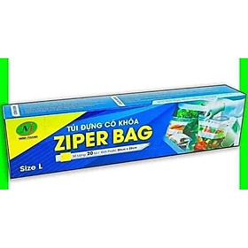 Hộp 20c túi zip đựng thực phẩm size L 20x25cm siêu sạch