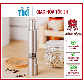 Dụng cụ xay tiêu bấm + rắc muối tiêu tại chỗ (tiêu bấm inox)