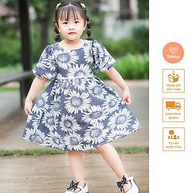 Đầm xoè hoa hướng dương size nhí
