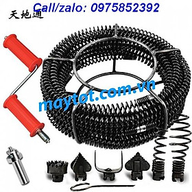 Mua Dây thông tắc cống lò xo dùng tay quay (12 mét dây phi 16  6 đầu thông  1 tay quay  1 đầu kết nối máy khoan)