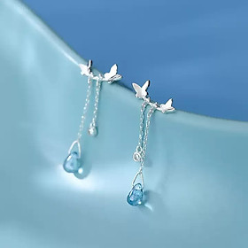Khuyên Tai Bạc Nữ Đính Hồ Điệp Duyên Dáng B2607 - Bảo Ngọc Jewlery