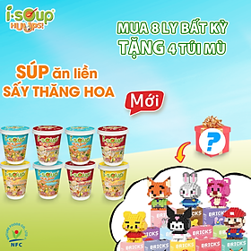 Combo 8 Ly ISOUP HUUPS Bất Kỳ Tặng 4 Túi Mù - Súp Ăn Liền Sấy Thăng Hoa