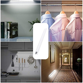 Ultra-thin USB LED Cabinet Light 800mAh Battery Operated under Counter Closet Lamp Night Light for Wardrobe Counter Closet Hallway Stairs Desk Shelf