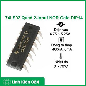 Chíp 74LS02 Quad 2-input NOR Gate DIP14