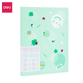 File Lá Học Sinh A4 Deli - 30/40 Lá - Xanh Dương/Hồng/Trắng - 1 Chiếc - 72493 / 72494
