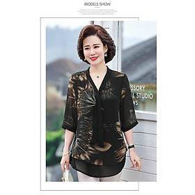 Áo kiểu form dài che bụng cho người lớn tuổi n02-621
