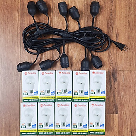 Mua Combo 10 đèn trồng cây 9W vàng ấm và dây đui chống nước 5m 10 bóng  chính hãng Rạng Đông  bảo hành 2 năm  Chuyên dùng quang hợp cho cây xanh  trang trí ban công  decor ban công
