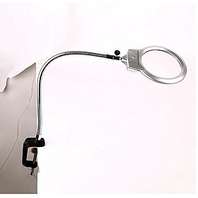 Kính lúp hàn mạch kẹp bàn có đèn, độ phóng đại 5 lần cao cấp V2 model MG15124-B