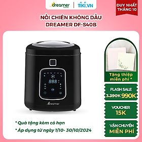 Mua Nồi chiên không dầu Dreamer DF-S40B nắp kính trong suốt Smart View 8 chức năng 4 lít - Hàng Chính Hãng
