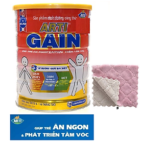 (Date T9/2024)Sữa bột Arti gain đỏ - 900g thích hợp với trẻ suy dinh dưỡng,chậm lớn, biếng ăn độ tuổi từ 6-36 tháng-tặng khăn mềm mịn