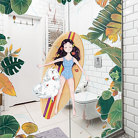 Mua Sticker Giấy Dán Tường Decal Dán tường Tranh Dán Tường Trang Trí Tường Mẫu Tắm Nắng Thư Giãn ZDB-2493