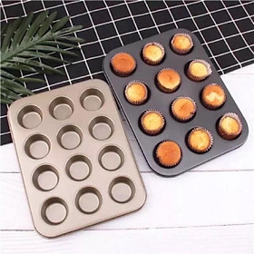 Khuôn cupcake 6-12 ô to chống dính/ khuôn làm bánh nhiều ô
