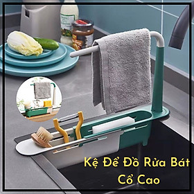 Kệ Để Đồ Rửa Chén 3 in1 Tiện Lợi ,Giá Treo Để Đồ Rửa Bát Gắn Bồn - Có Thanh Treo Khăn Tiện Dụng, Có Thể Kéo Dài Tiện Lợi 