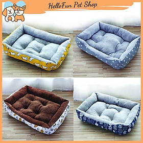 Đệm ấm lót lông cho chó mèo, đệm cho chó mèo hình chữ nhật chống xê dịch