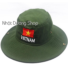 Nón tai bèo nam Việt Nam vành rộng chống nắng, có nút bấm thích hợp cho ace làm ngoài trời hoặc đi mùa hè xanh