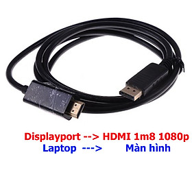 Mua Cáp chuyển Displayport sang HDMI  DP ra HDMI hỗ trợ 4K 30hz/ 1080p 60hz cáp dài 1m8