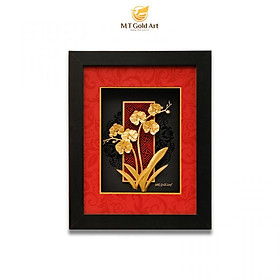 Tranh hoa lan dát vàng (27x34cm) MT Gold Art- Hàng chính hãng, trang trí nhà cửa, phòng làm việc, quà tặng sếp, đối tác, khách hàng, tân gia, khai trương 