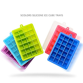 24 Grids Silicone Ice Cube Mode with Cover Frozen Tray Ice Making Mold Home Kitchen DIY Tools Specification:Random colour (wiht cover)