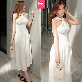 Đầm xoè Mina thiết kế dáng dài xoắn cổ chất liệu cotton - MN199