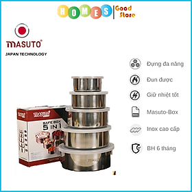 Bộ Hộp Đựng Thực Phẩm Inox MASUTO Công Nghệ Nhật Bản - Hàng Chính Hãng