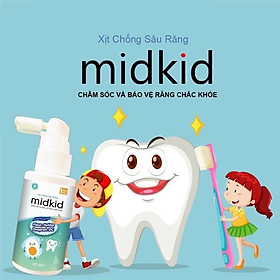 Xịt chống sâu răng midkid 30ml, bảo vệ răng, ngăn hôi miệng cho trẻ em và người lớn (dành cho bé từ 1 tuổi)