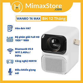 Mua Máy Chiếu Xiaomi WANBO T6 MAX FULL HD 1080P WIFI 5G Tự Động Lấy Nét | Hàng Chính Hãng | Màu Trắng