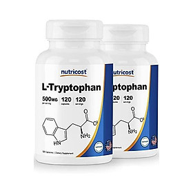 Nutricost L-Tryptophan 500mg, 120 Capsules - with BioPerine, Gluten Free, Non-GMO