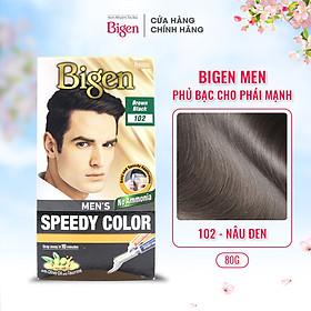 Thuốc nhuộm phủ bạc Bigen Men giành cho phái mạnh, đổi màu tóc bạc trọn vẹn, mùi hương dễ chịu và thoải mái, tiện lợi 80ml dạng kem - BMS 102 Nâu Đen