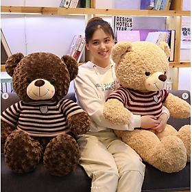 Thú nhồi bông Teddy mặc áo cute - Size từ 1m đến 1m7 - Quà tặng gấu bông teddy khủng lồ lông hoa cao cấp