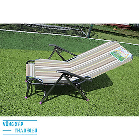 Mua Ghế xếp lợp lưới thổ cẩm nằm mát lưng khung sơn tĩnh điện cao cấp