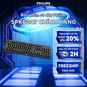 Bàn phím có dây Philips SPK6207 - Hàng chính hãng - Đen