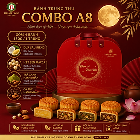 Hộp Bánh Trung Thu 4 bánh 1 trứng 150g - COMBO SUPER A8 - Thành Long - (600g) - VIỆT NAM