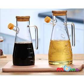 Mua Bình  chai  lọ thủy tinh có nắp gỗ  nút silicon Oil Can đựng dầu ăn giấm nước tương  nước mắm dung dịch  dung tích 650ml
