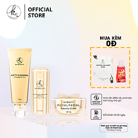 Bộ 3 sản phẩm phục hồi da mặt nâng cơ trẻ hóa Gold VIP KN Beauty : sữa rửa mặt,+Ampoule+kem dưỡng da (tặng mặt nạ saffron)