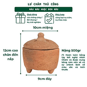 Mua Lư Xông Thủ Công Chăm Bằng Đất Sét 3 Lành - Dùng Đốt Nụ Trầm  Nụ Thảo Mộc  Bó Xông  Gỗ Thánh - Phong Cách Thuần Việt