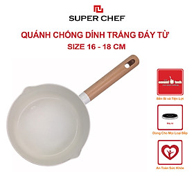 Quánh nắp kính SUPER CHEF hợp kim tráng men trắng đáy từ bền bỉ