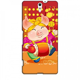 Ốp lưng dành cho điện thoại SONY C5 Heo Xuân Đánh Trống