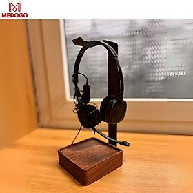 Mua Giá Treo Tai Nghe Đế Vuông Decor Bàn Làm Việc – Gỗ Óc Chó & Thép Sơn Bền Đẹp