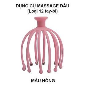 Dụng cụ massage đầu với 12 tay nhựa PE có bi lớn 8mm bằng thép