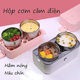 Hộp cơm cắm điện văn phòng Wifer 2 tầng 4 bát inox có chức năng giữ nhiệt, hâm nóng và tự nấu chín thức ăn đa năng