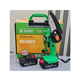 MÁY CƯA XÍCH MINI CẦM TAY DÙNG PIN 21V KAZAKI KZ100CS (2 PIN. 1 SẠC)- HÀNG CHÍNH HÃNG