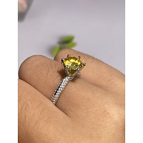 Phụ kiện đeo ngón tay Bạc 925 xi Kim viên chủ Kim Cương nhân tạo Moissanite Vàng hạt 1.5carat (7.5mm) -  R15.13
