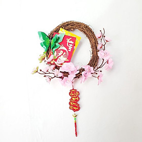 Mua Vòng hoa mai đào trang trí tết size nhỏ 20cm